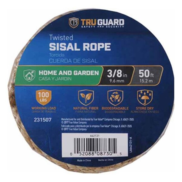 Mibro Group MIBRO Group 231507 0.37 in. x 50 ft. Tru-Guard Natural Fiber Twisted Sisal 231507 - main